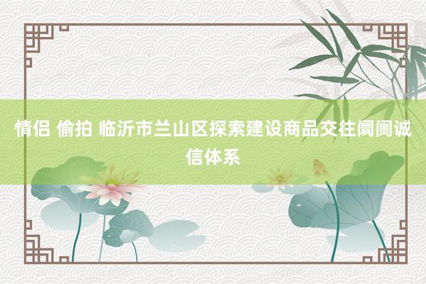 情侣 偷拍 临沂市兰山区探索建设商品交往阛阓诚信体系