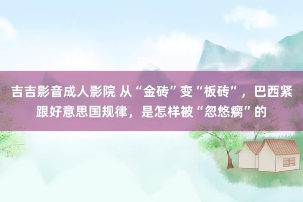 吉吉影音成人影院 从“金砖”变“板砖”，巴西紧跟好意思国规律，是怎样被“忽悠瘸”的