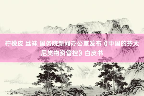 柠檬皮 丝袜 国务院新闻办公室发布《中国的芬太尼类物资管控》白皮书