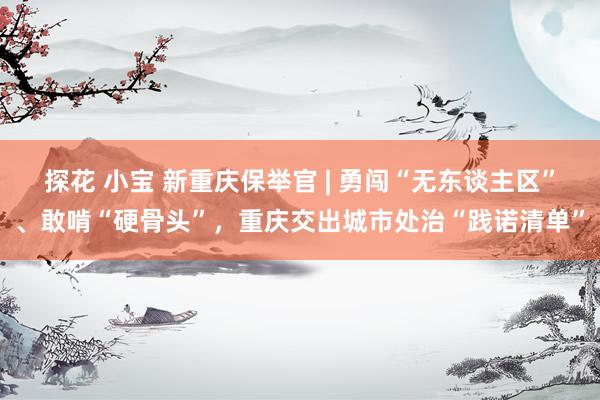 探花 小宝 新重庆保举官 | 勇闯“无东谈主区”、敢啃“硬骨头”，重庆交出城市处治“践诺清单”