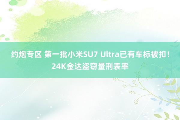 约炮专区 第一批小米SU7 Ultra已有车标被扣！24K金达盗窃量刑表率