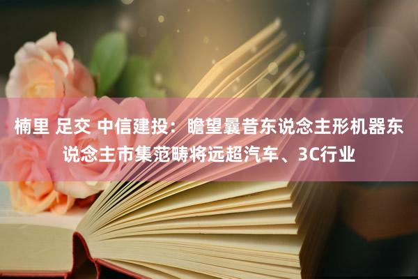 楠里 足交 中信建投：瞻望曩昔东说念主形机器东说念主市集范畴将远超汽车、3C行业