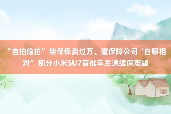 “自拍偷拍” 续保保费过万、遭保障公司“白眼相对” 部分小米SU7首批车主遭续保难题